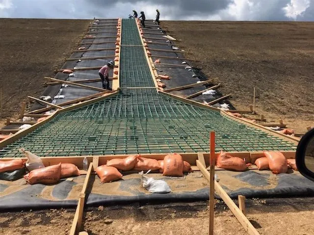Construction of Splash Pads for Brine Ponds- Civil and Dirt Work